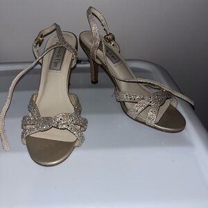 Touch Ups Gold Crystal Embellished Heels